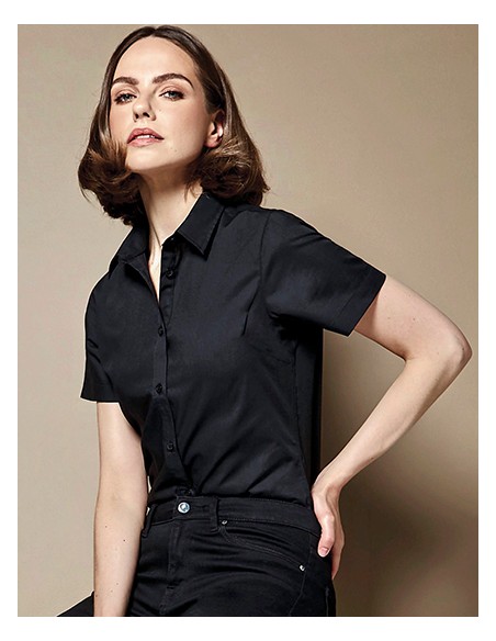 KUS-KK241-Womens Tailored Fit Poplin Shirt Short Sleeve 2